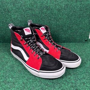VANS SK8-HI Red Black White "Off the Wall Since 1966" Script Men’s 11.5